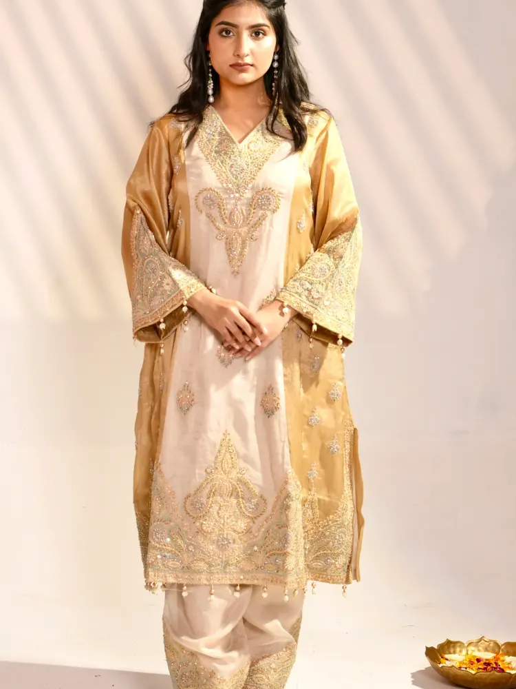 Champagne Gold Tissue Suit-1