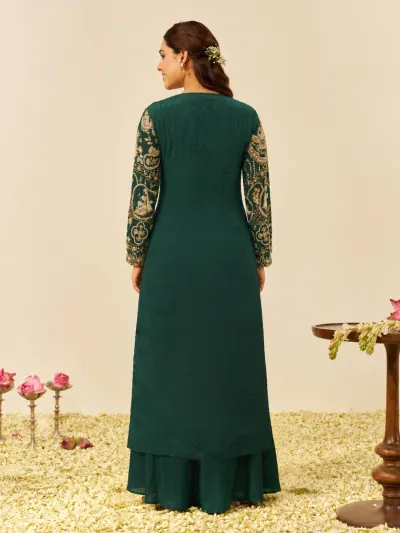 Green Heavy Ethnic Co-Ord-3