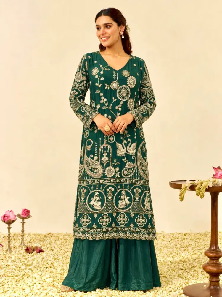Green Heavy Ethnic Co-Ord-0