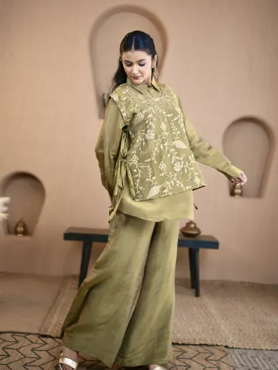 Olive Green Co-ord Set-3