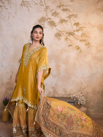 Mustard Yellow Sharara Suit-0