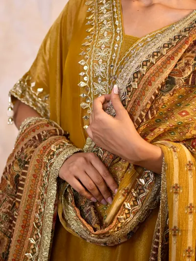 Mustard Yellow Sharara Suit-5