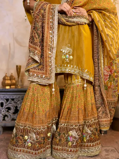 Mustard Yellow Sharara Suit-4