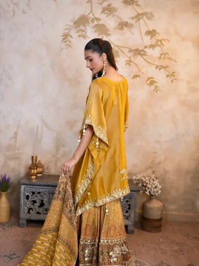 Mustard Yellow Sharara Suit-2
