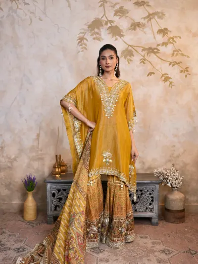 Mustard Yellow Sharara Suit-1