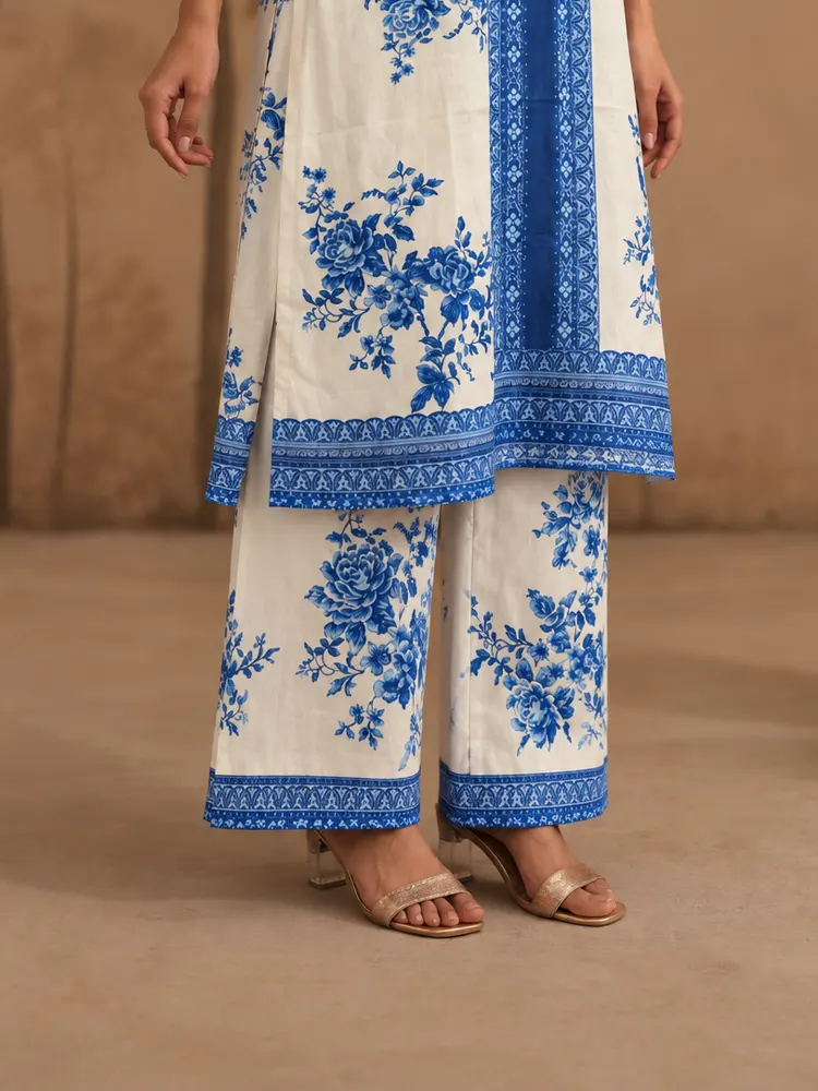 Ivory Floral Printed Co-ord Set-1