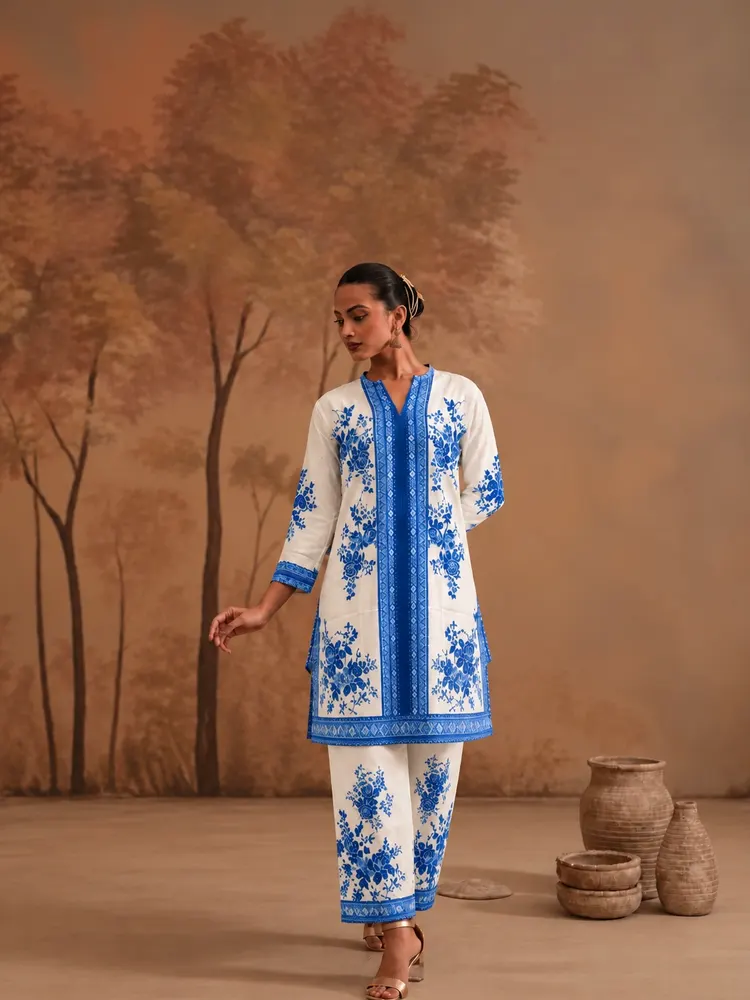 Ivory Floral Printed Co-ord Set-3