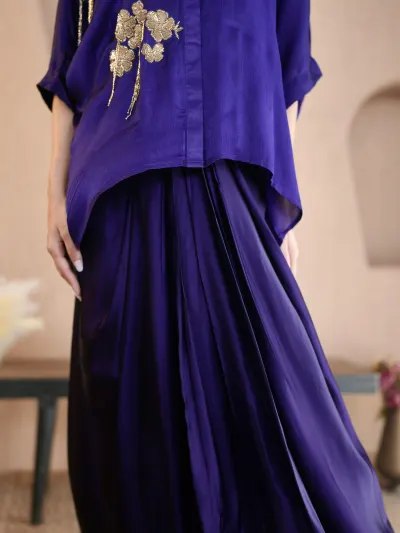 Purple Indo Western Party Wear Set-4