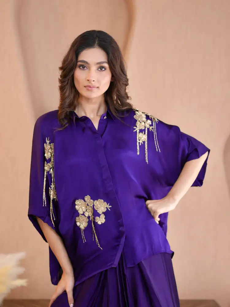 Purple Indo Western Womens - View 1