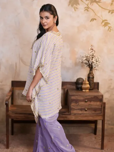 Lavender Kaftan Suit-4