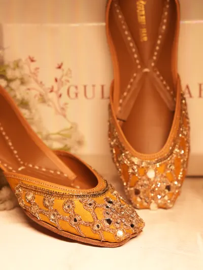 Mustard Mirror Jutti for Women-1