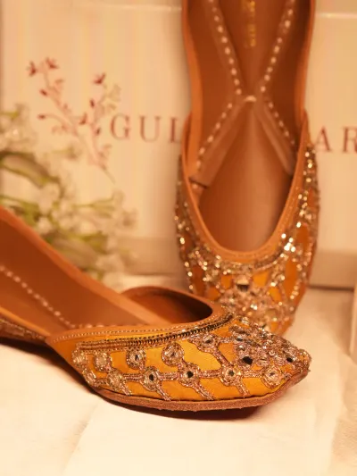 Mustard Mirror Jutti for Women-3