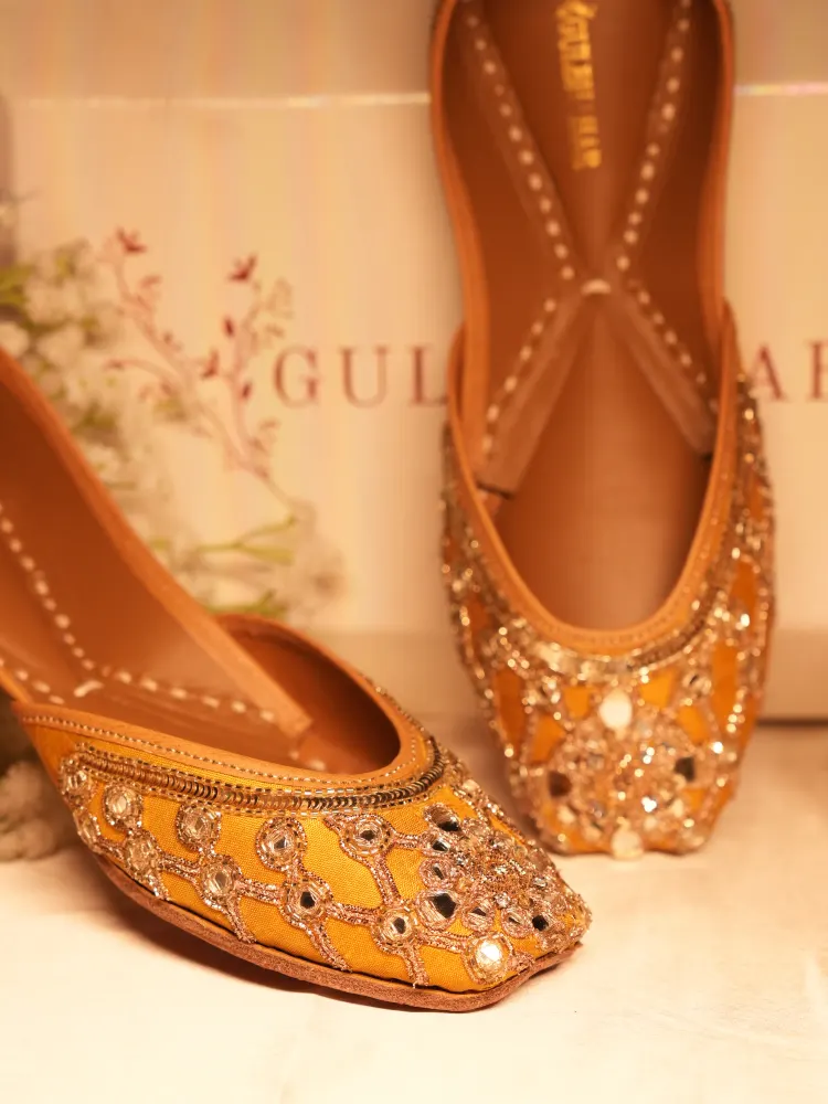 Mustard Mirror Jutti for Women-1