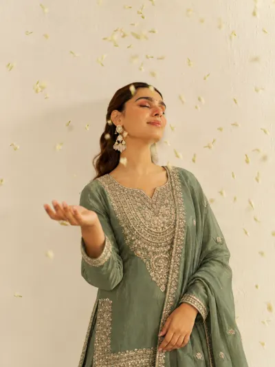Sage Green Festive Suit-3