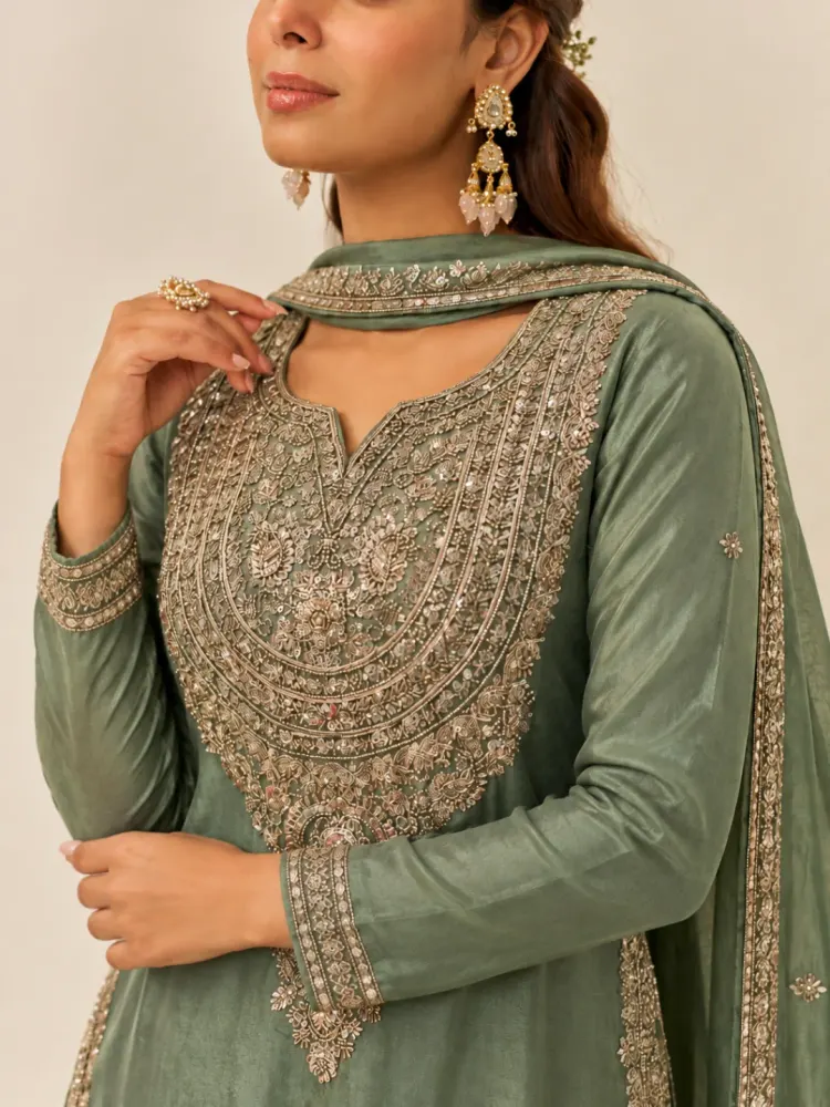 Sage Green Festive Suit-1
