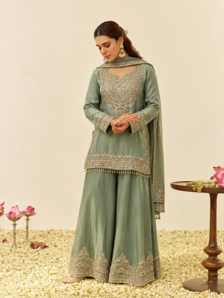 Sage Green Festive Suit-0