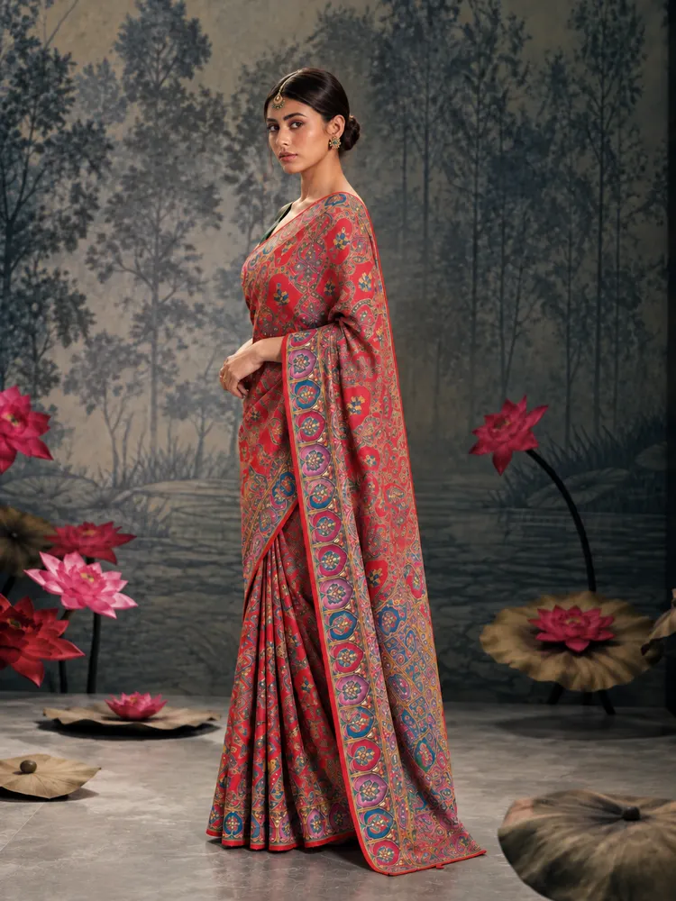 Festive Red Art Silk Saree-2