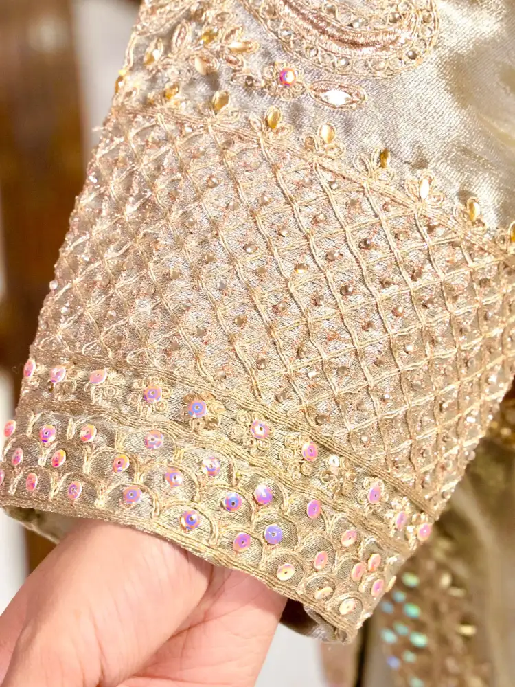 Embroidered Silk Kurta Farshi Salwar Suit Set with Dupatta thumbnail 3