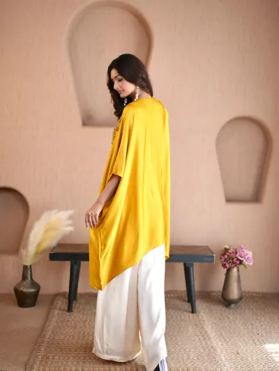 Yellow Kaftan Suit Women-1