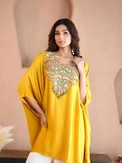 Yellow Kaftan Suit Women-2