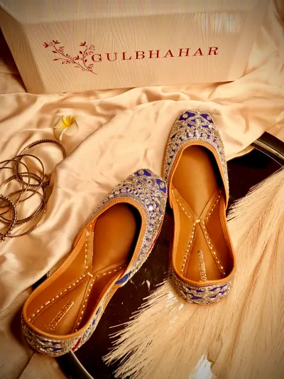 Royal Blue Ethnic Jutti-1