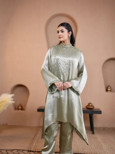 Green Coord Set Suit-2
