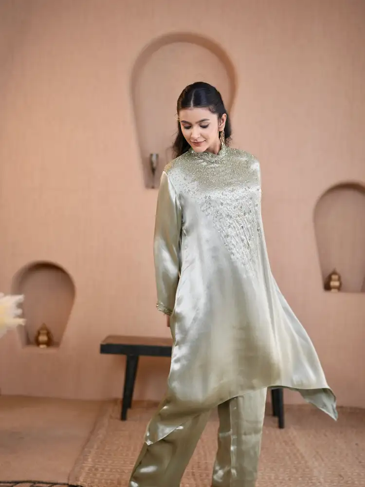 Pakistani Co-Ord Suit Green - View 1