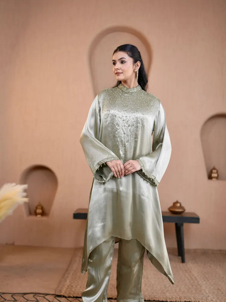 Green Coord Set Suit-2