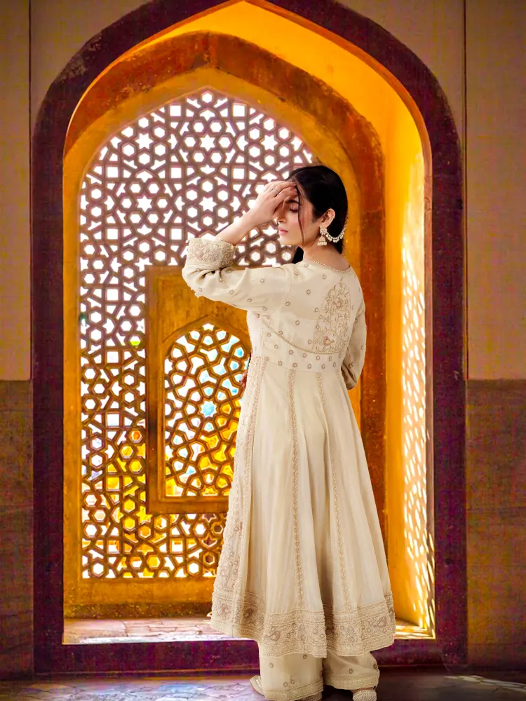 Ivory Designer Anarkali Suit-0