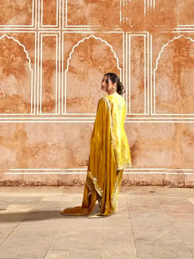 Mirror Work A-Line Kurti with Farshi Salwar & Dupatta - collection image