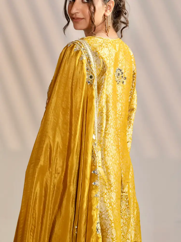 Mirror Work A-Line Kurti with Farshi Salwar & Dupatta thumbnail 6