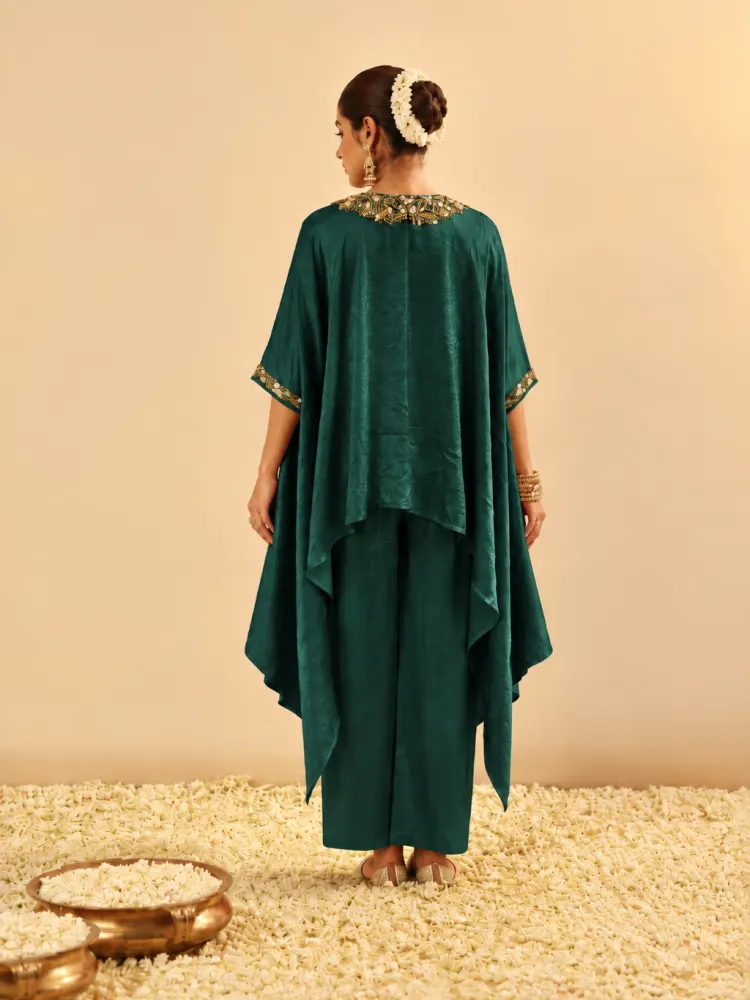 Green Kaftan Set for Weddings-2