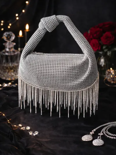 Silver Designer Shoulder Bag-0