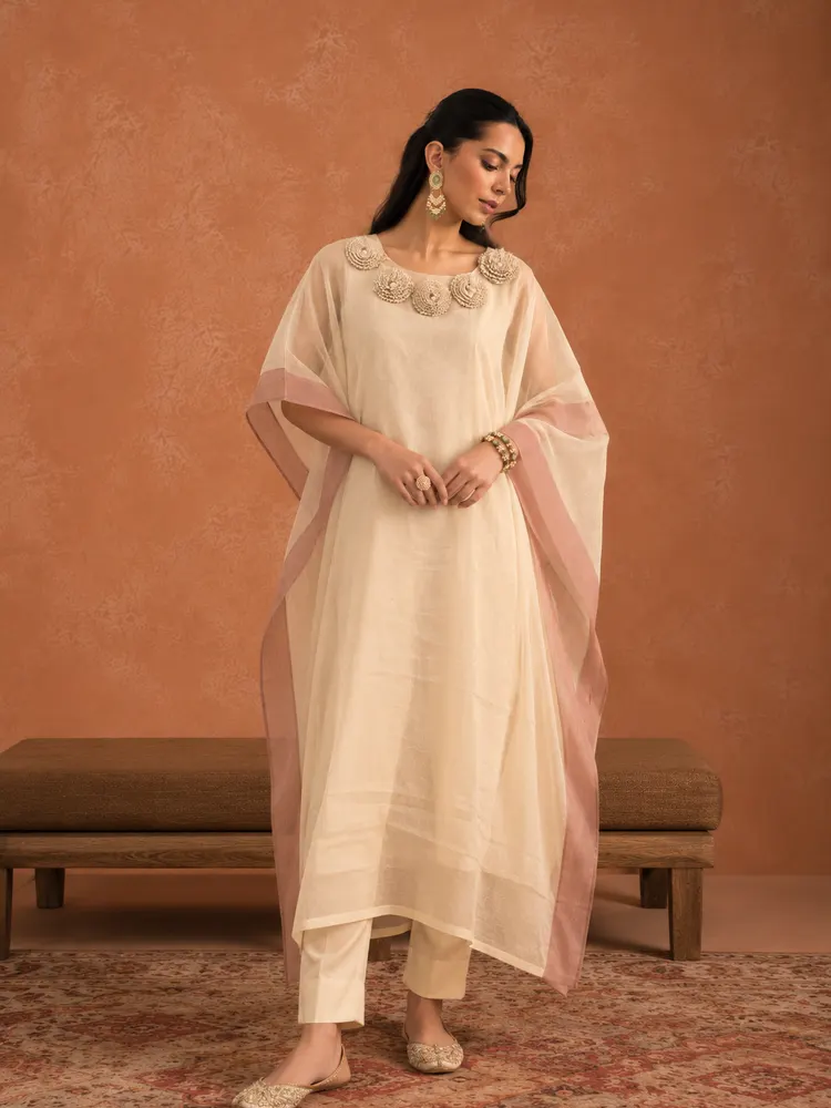 Ivory Minimal Ethnic Suit-0