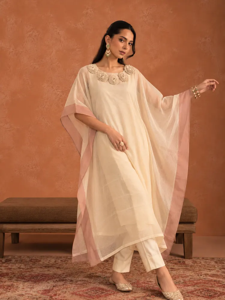 Ivory Minimal Ethnic Suit-2