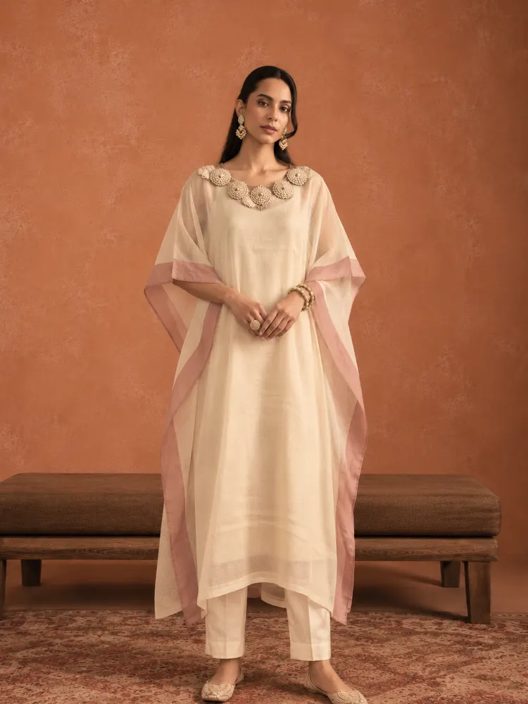 Ivory Minimal Ethnic Suit-4