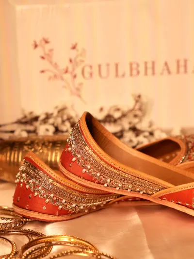 Rust Bridal Jutti for Women-2