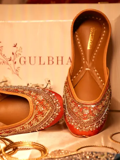 Rust Bridal Jutti for Women-0