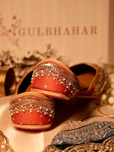 Rust Bridal Jutti for Women-3