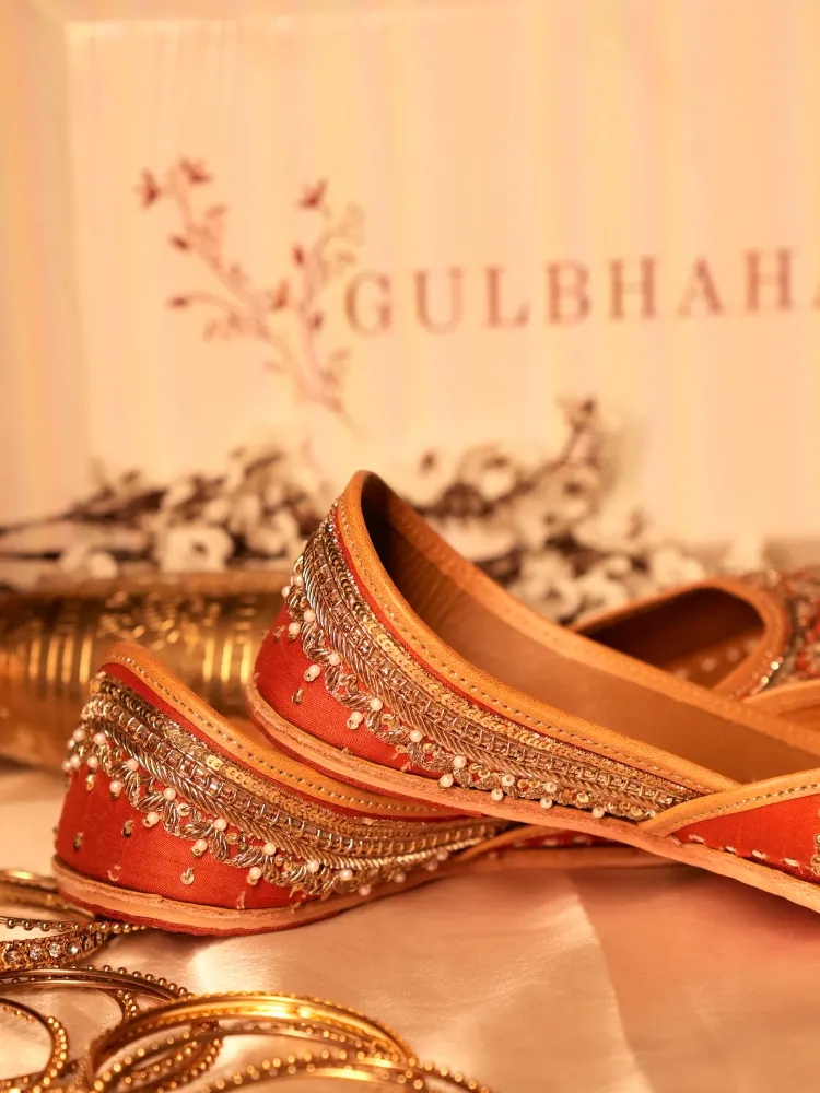 Rust Bridal Jutti for Women-2