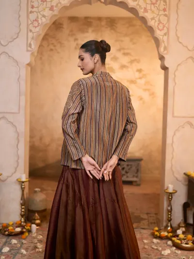 Maroon Palazzo Set Women-2