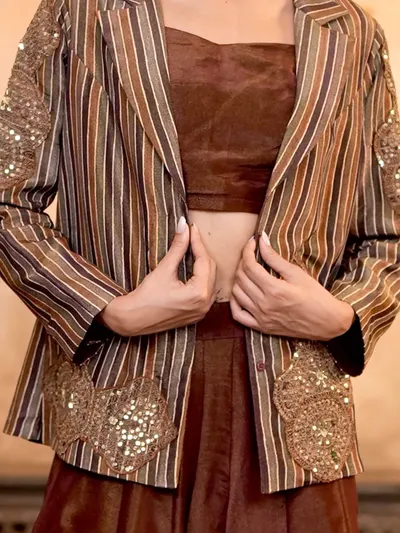 Maroon Palazzo Set Women-4