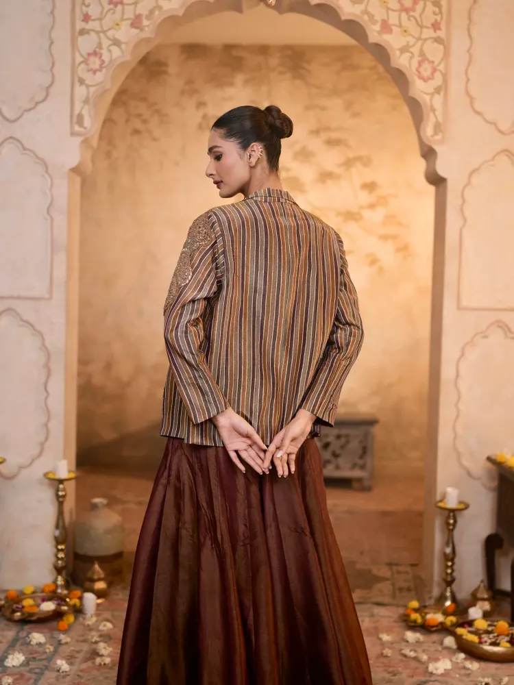 Maroon Palazzo Set Women-2