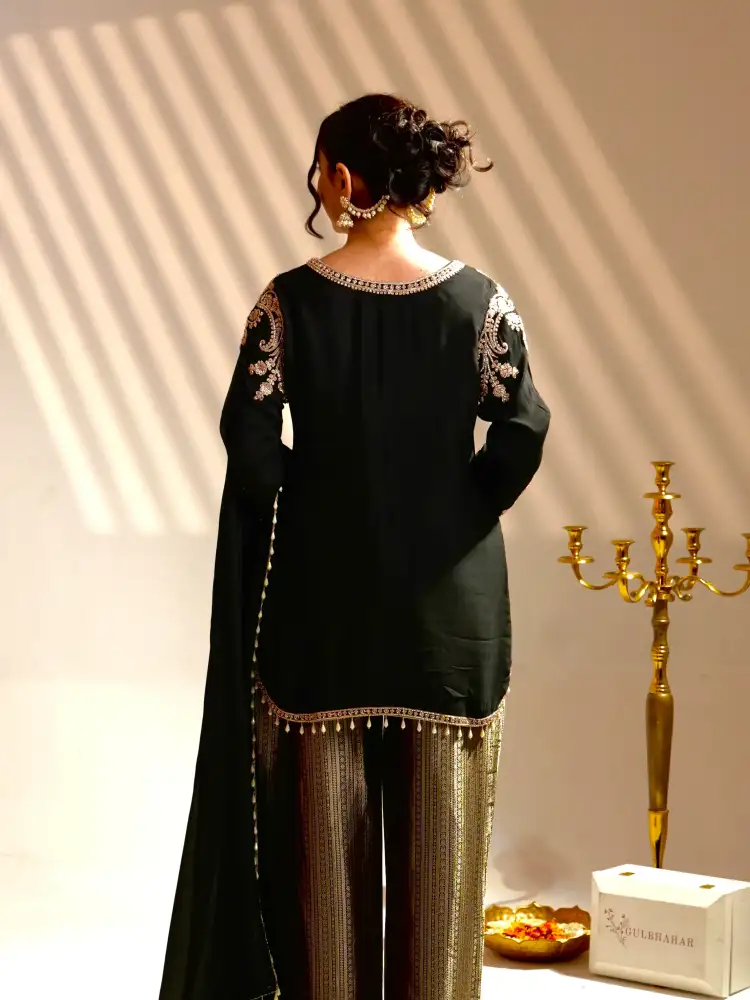 Heavy Embroidered Kurta Palazzo Set with Dupatta - Image 7