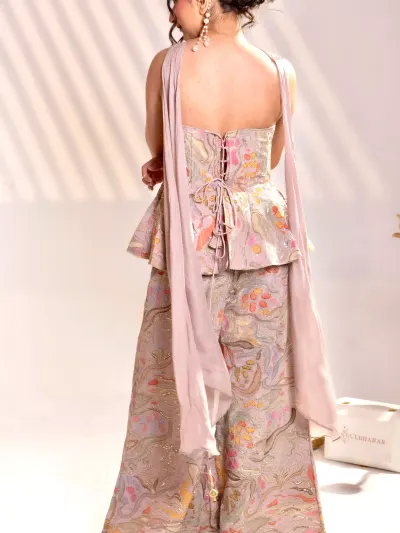 Blush Corset Palazzo Set-3