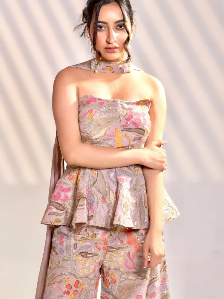 Blush Corset Palazzo Set-1
