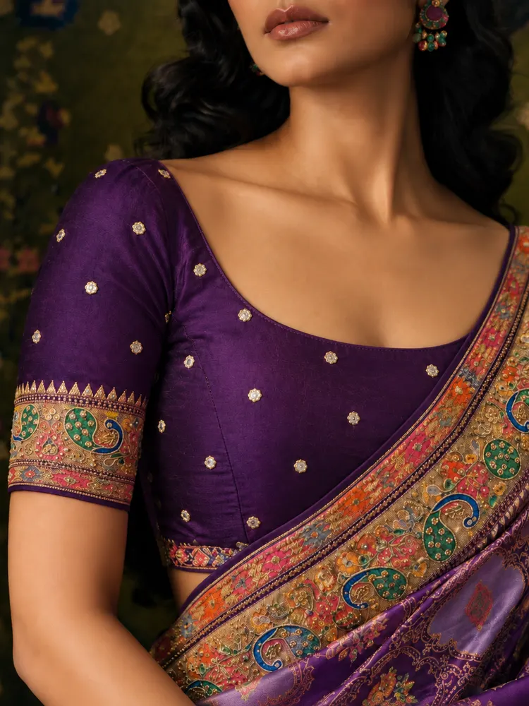 Royal Purple Art Silk Saree-2