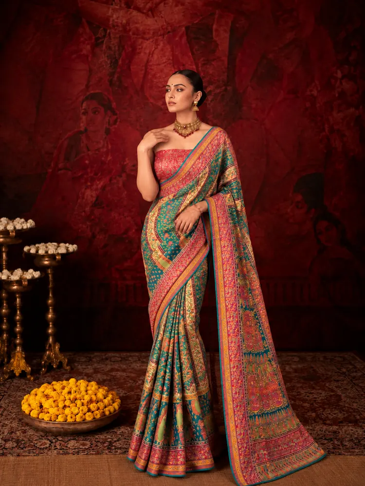 Multicolour Art Silk Saree-0
