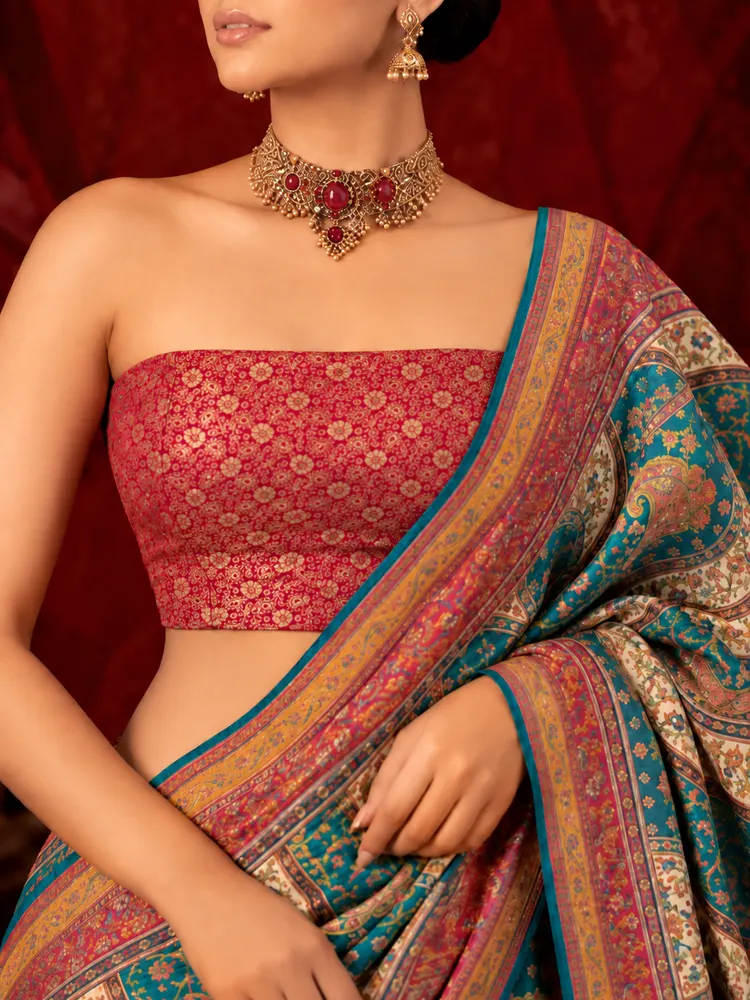 Multicolour Art Silk Saree-1