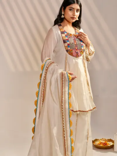 Ivory Boho Sharara Suit-5